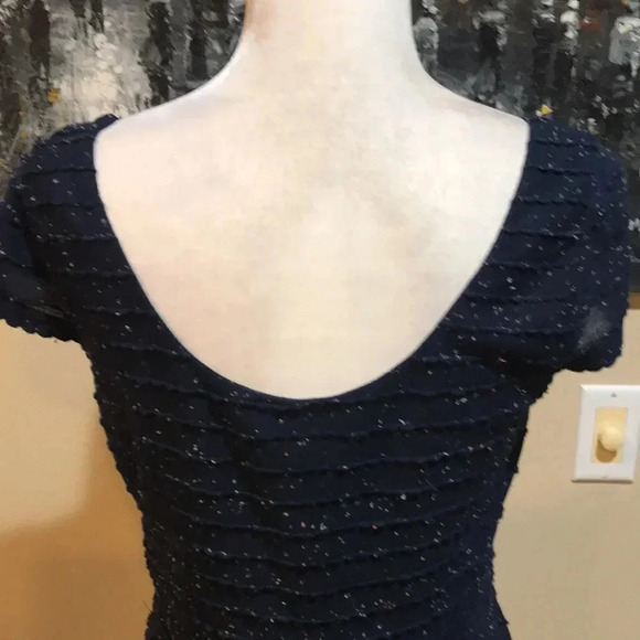 NWT Lauren Conrad Blue Horizon Cap Sleeves Fit and Flare Midi Dress-M - Picture 7 of 10